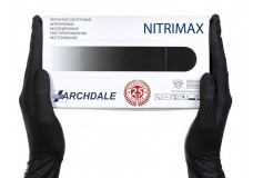Перчатки нитрил черные Archadale (Nitrimax), р L, ...