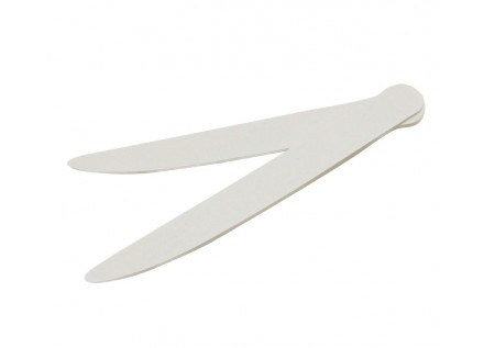 Пилка маникюрная белая нож для натуральных ногтей на деревянной основе (абразив 180/240)